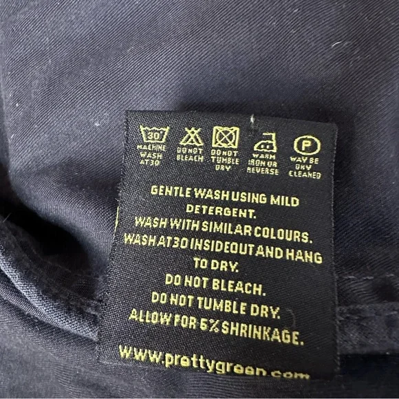 Pretty Green Utility Jacket Black Dark Grey Size L Casual Workwear - Picture 14 of 14